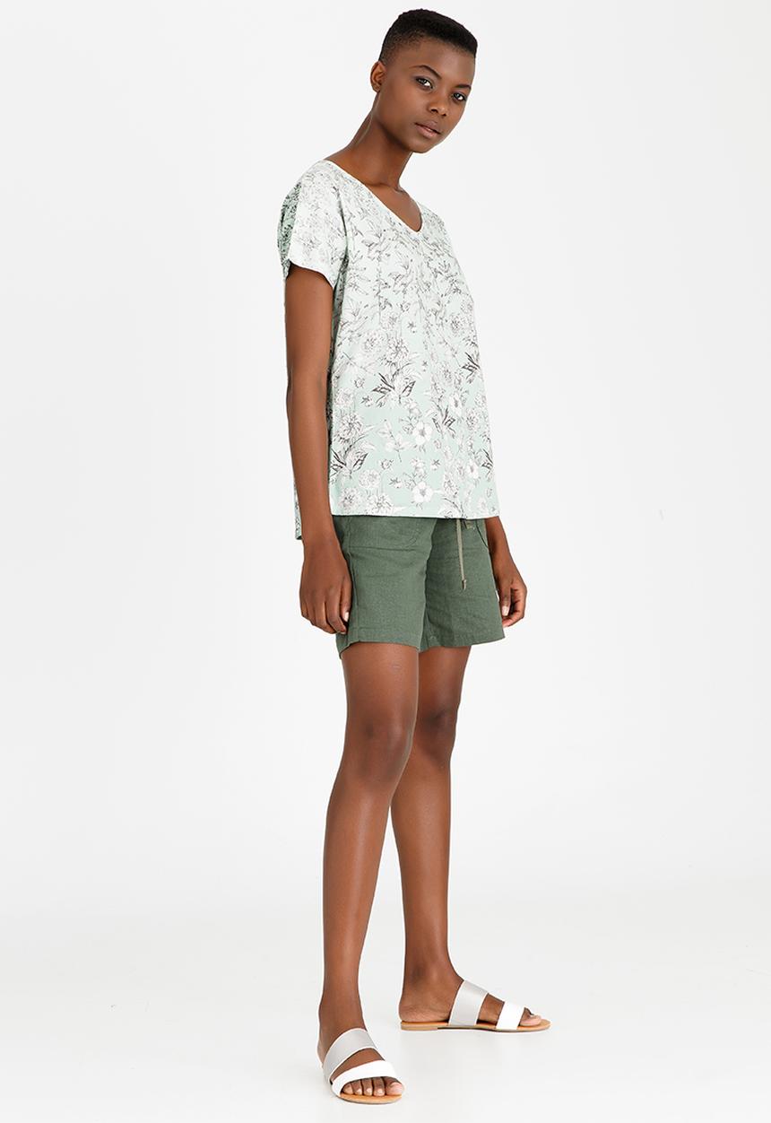 JEEP - Printed V-neck Tee Mint