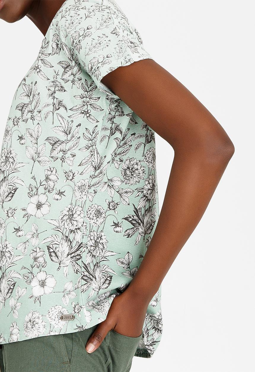 JEEP - Printed V-neck Tee Mint