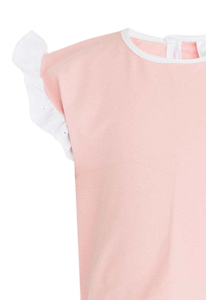 See-Saw - Tunic Top with Frill Sleeve Pale Pink