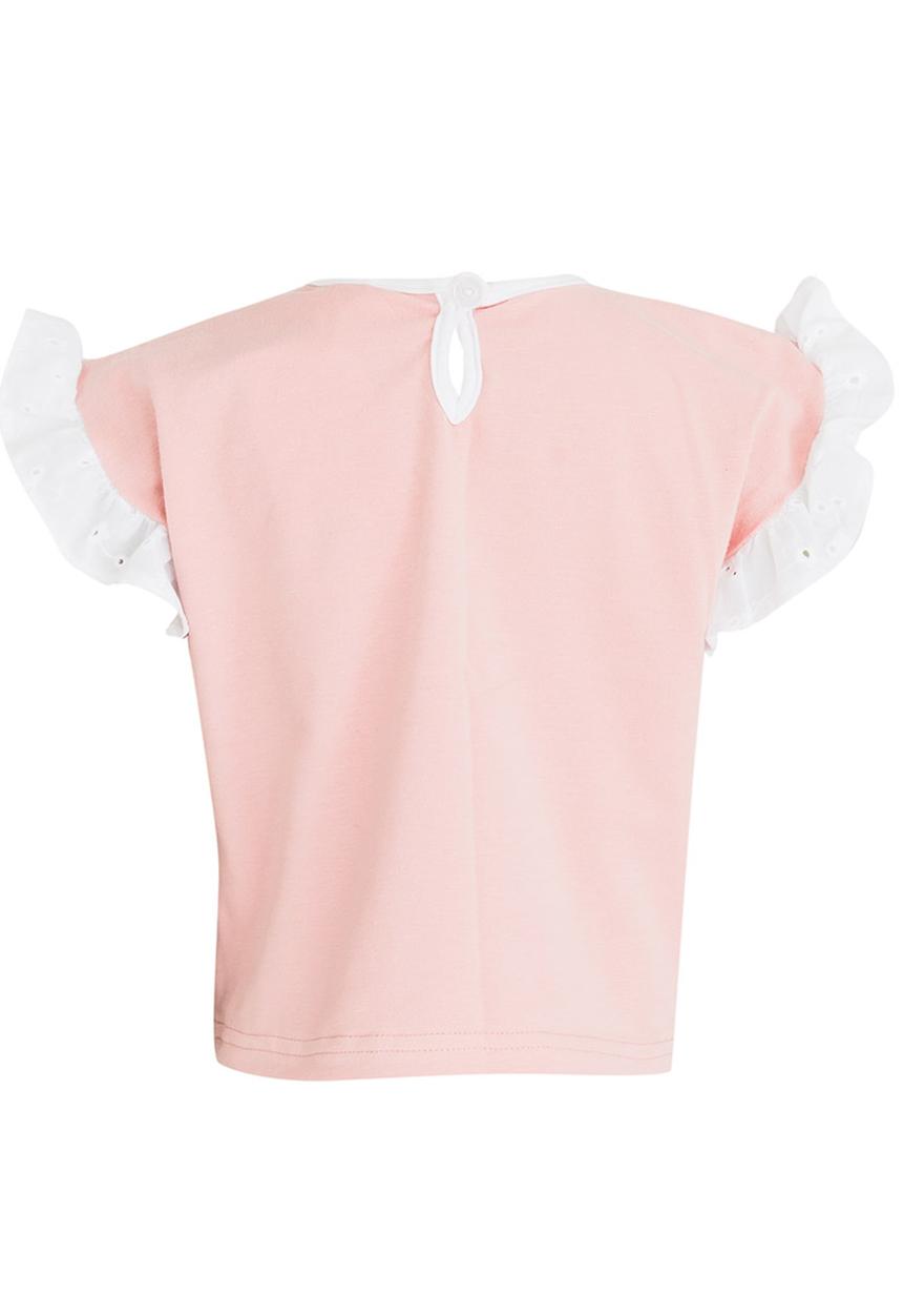 See-Saw - Tunic Top with Frill Sleeve Pale Pink