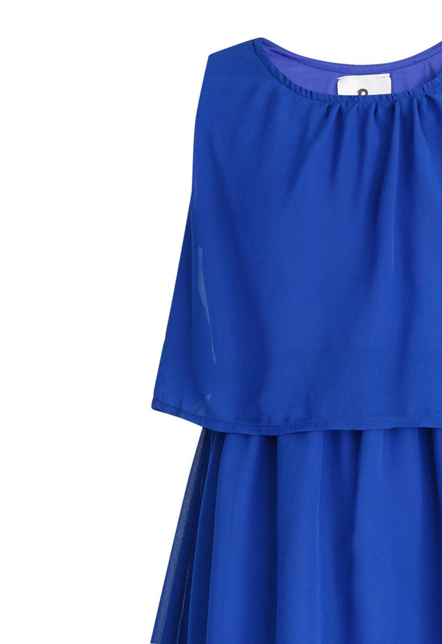 Rebel Republic - Chiffon Hi-Low Dress Cobalt