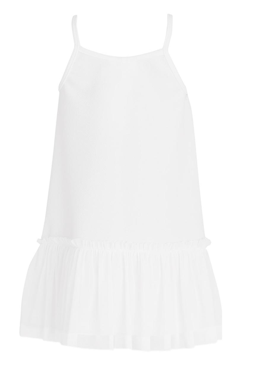 See-Saw - Dropped Waist dress with Mesh Layer Milk