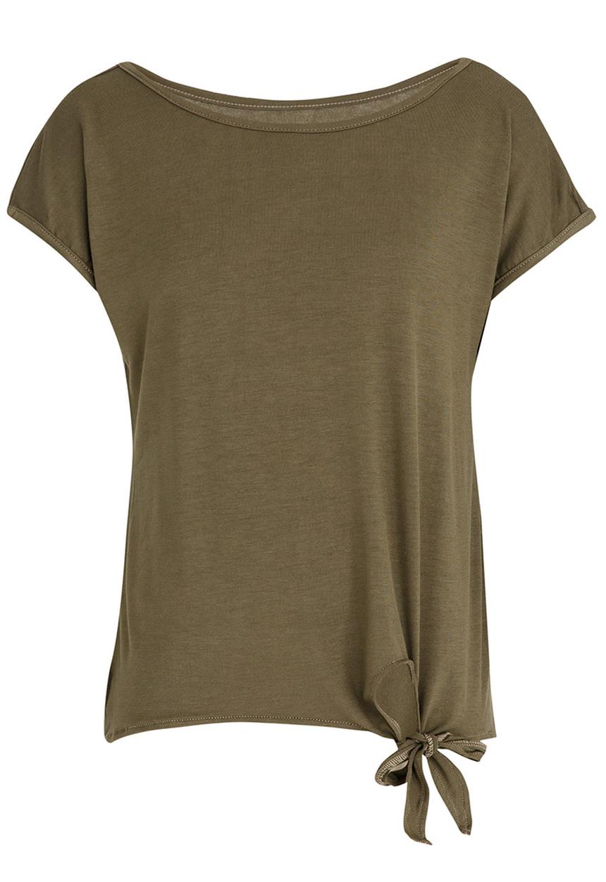 Rebel Republic - Side Tie Top With Back Detail Khaki Green