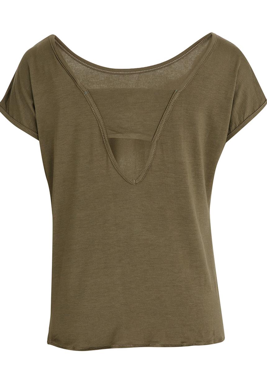 Rebel Republic - Side Tie Top With Back Detail Khaki Green