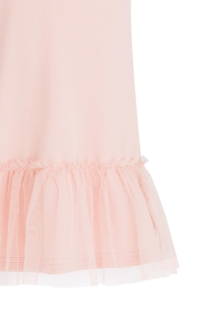 See-Saw - Dropped Waist dress with Mesh Layer Mid Pink