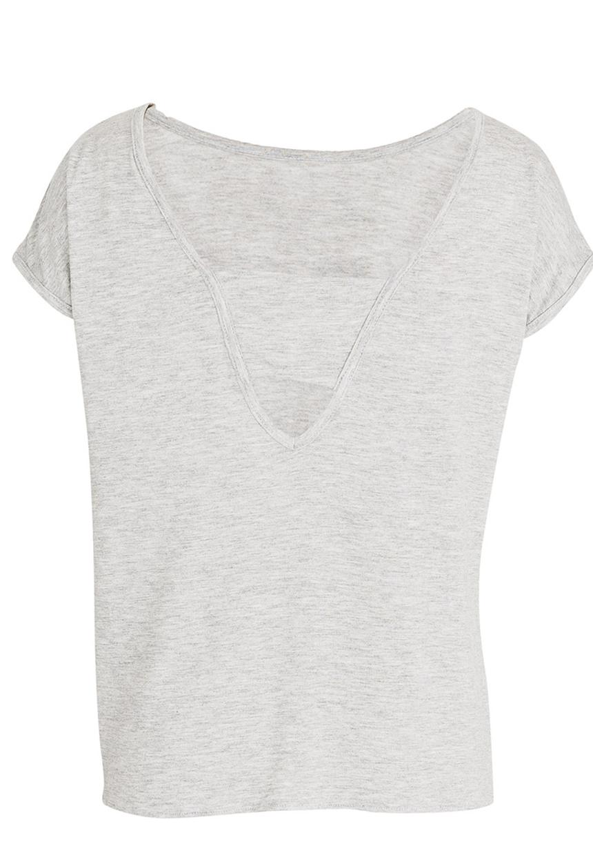 Rebel Republic - Side Tie Top With Back Detail Mid Grey