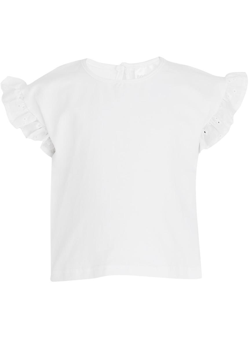 See-Saw - Tunic Top with Frill Sleeve White