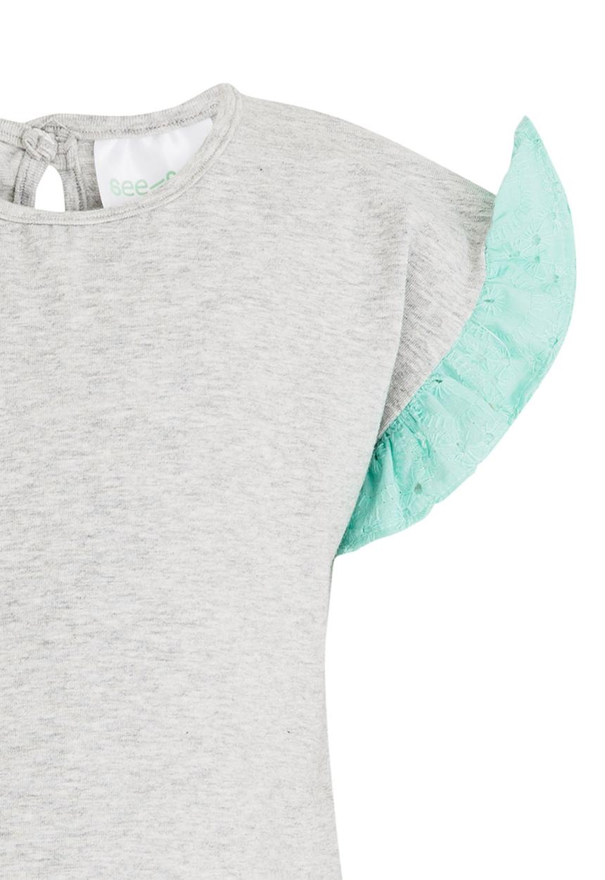 See-Saw - Tunic Top with Frill Sleeve Grey