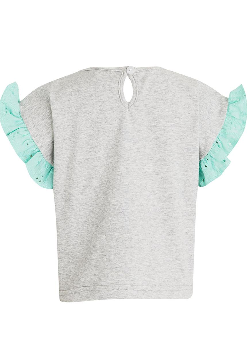 See-Saw - Tunic Top with Frill Sleeve Grey