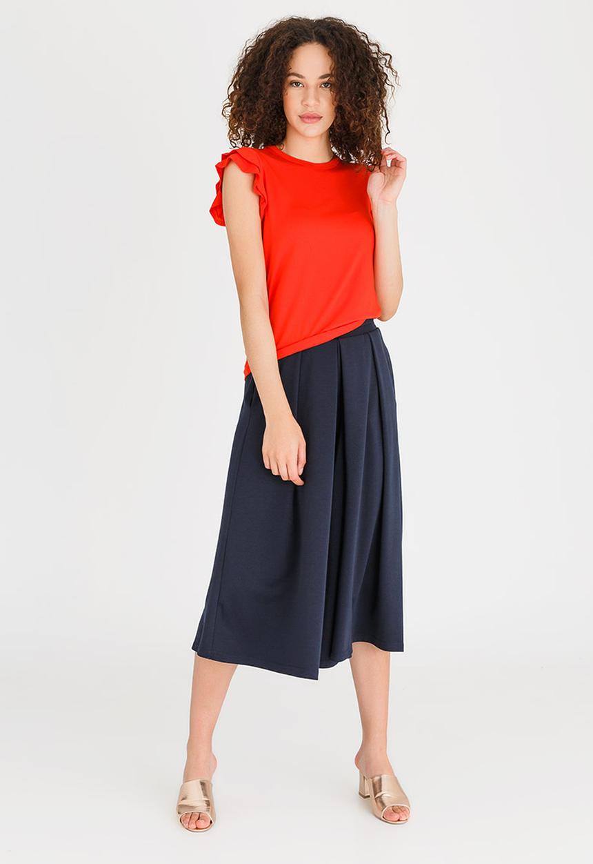 edit - Knit Top with Ruffle Sleeves Orange