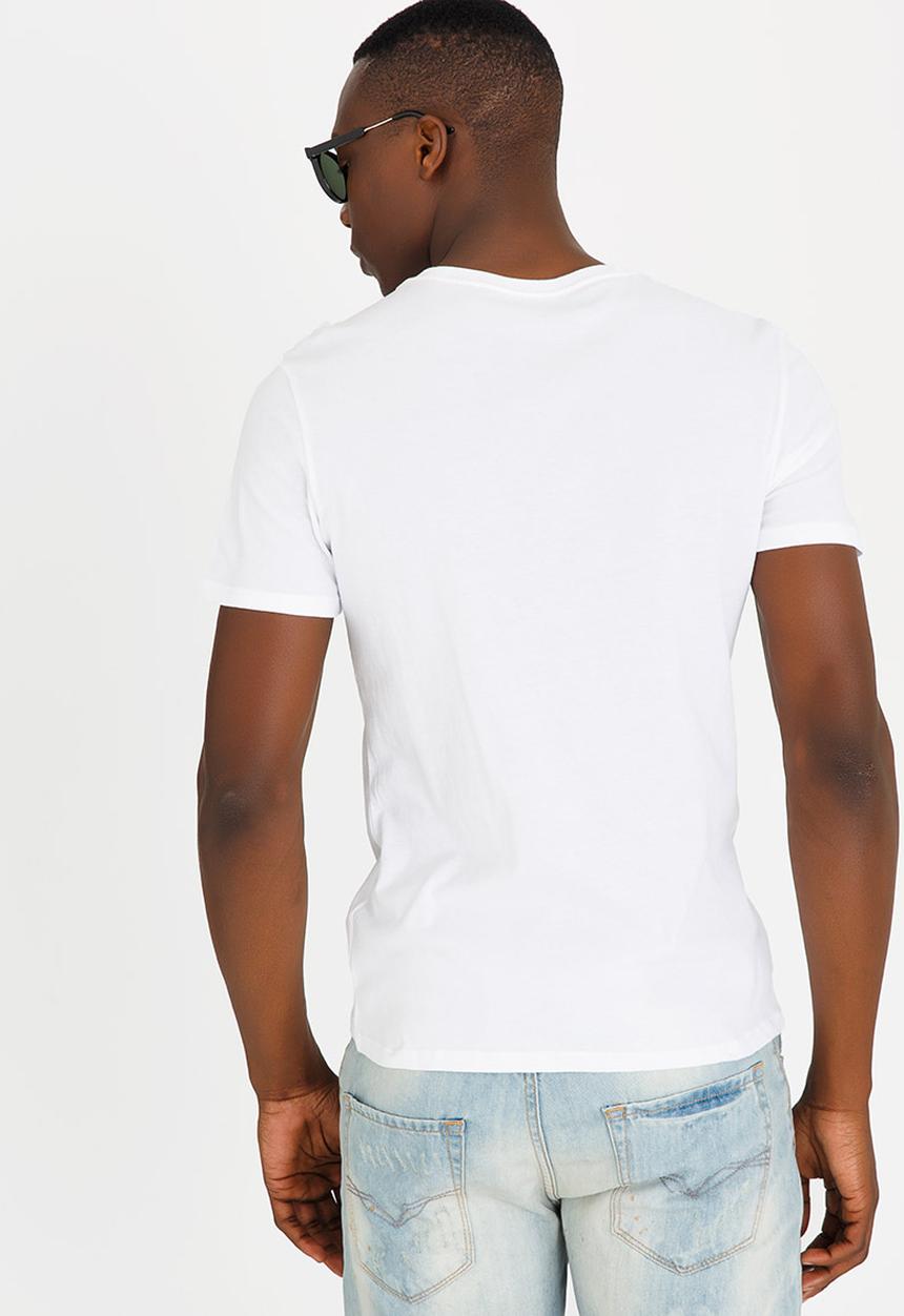 GUESS - Basic Liner Logo Crew Tee White