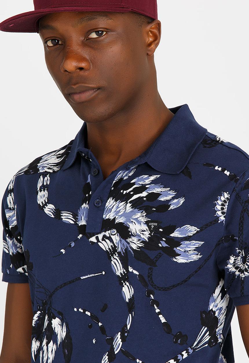 GUESS - Stream Chief Feather Polo Navy