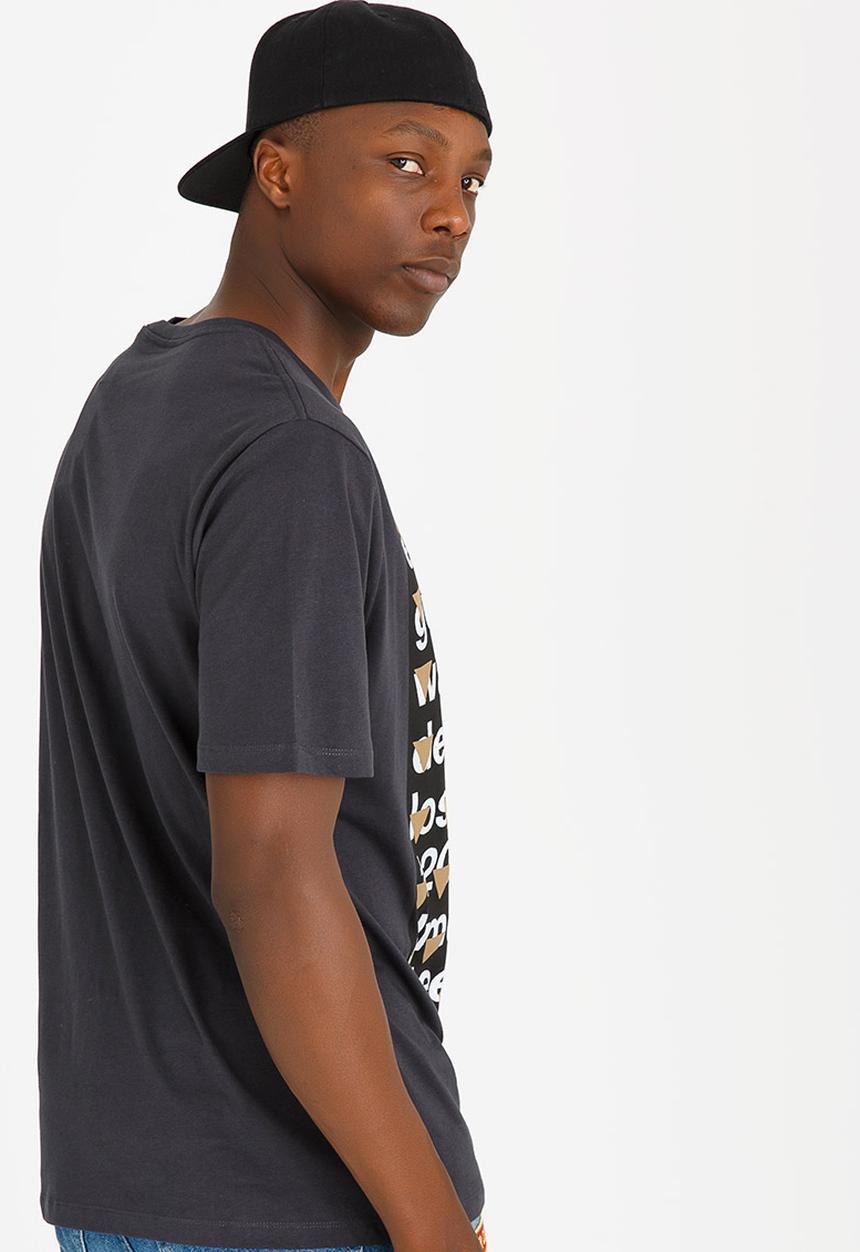 GUESS - Basic Pattern Tri Crew Tee Charcoal