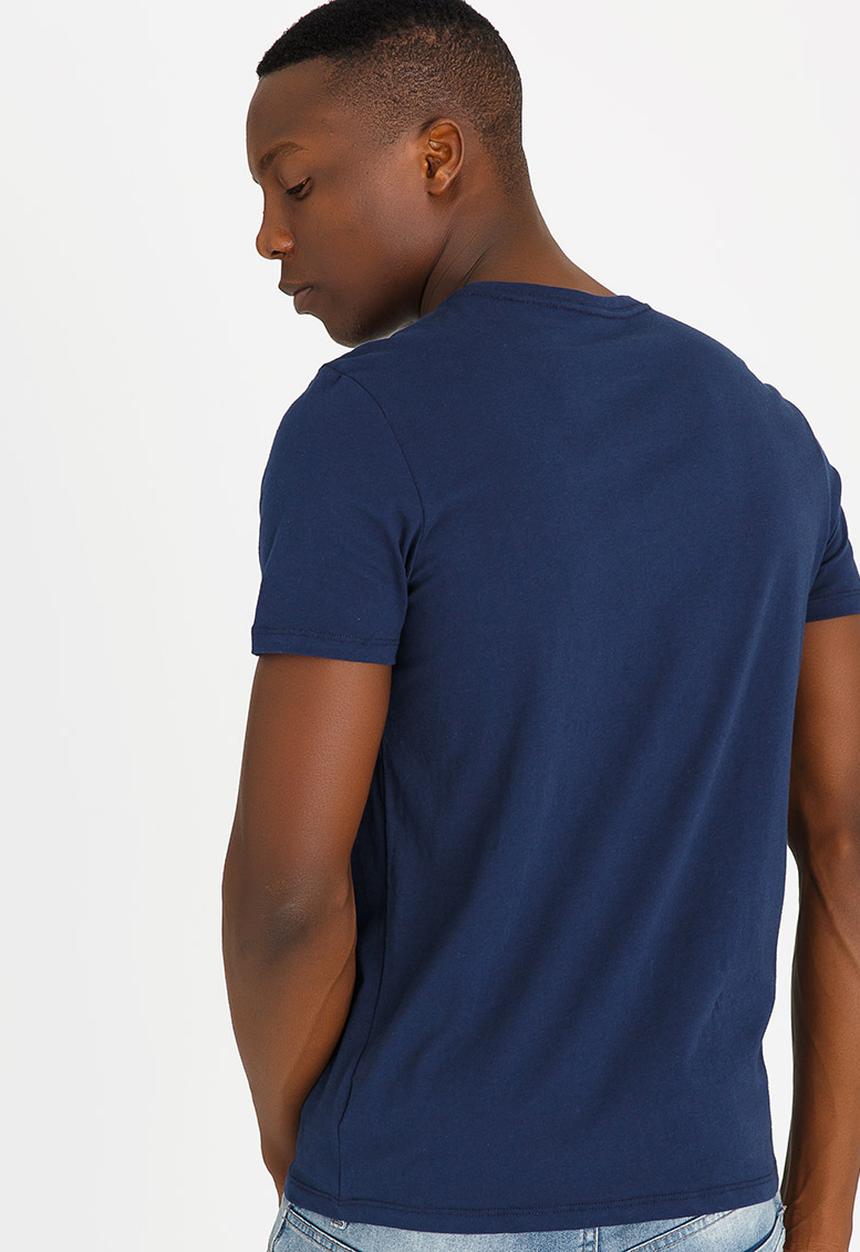 GUESS - Basic Liner Logo Crew Tee Navy