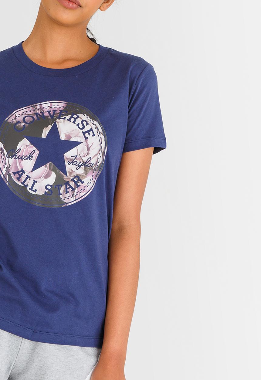Converse - Floral Fill Crew Tee Navy