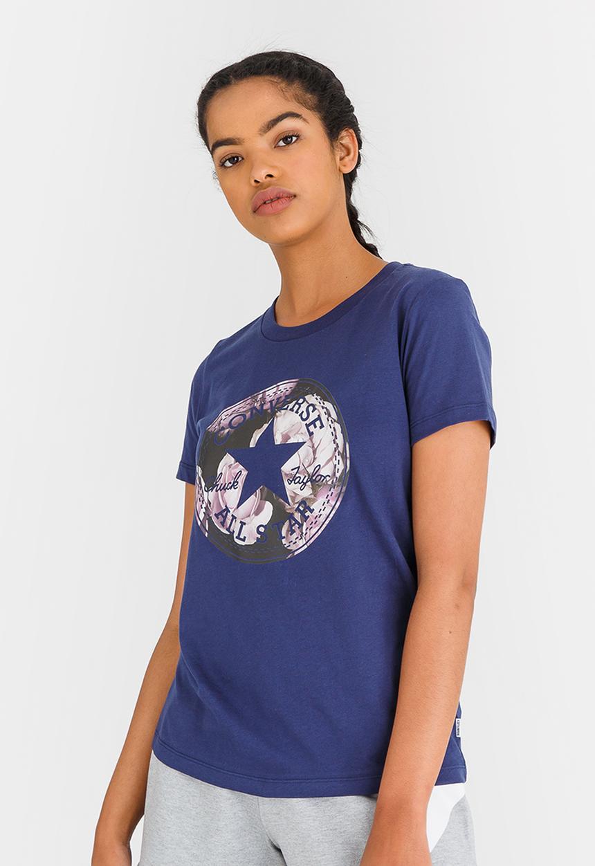 Converse - Floral Fill Crew Tee Navy