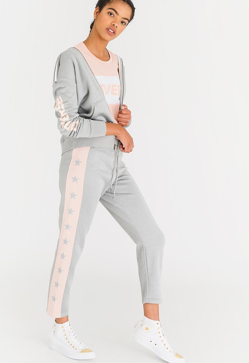 Converse - Star Print CP Full Zip Hoody Pale Grey