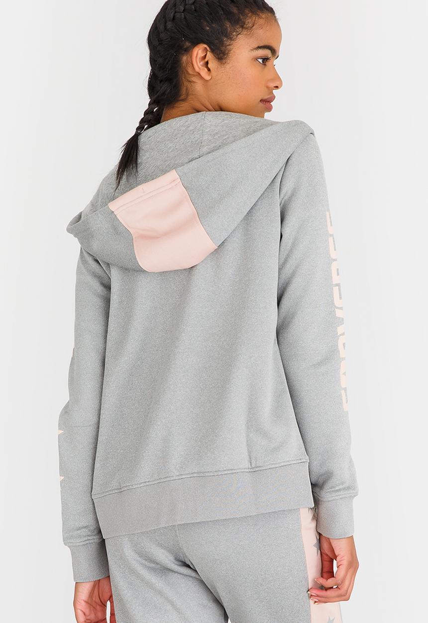 Converse - Star Print CP Full Zip Hoody Pale Grey