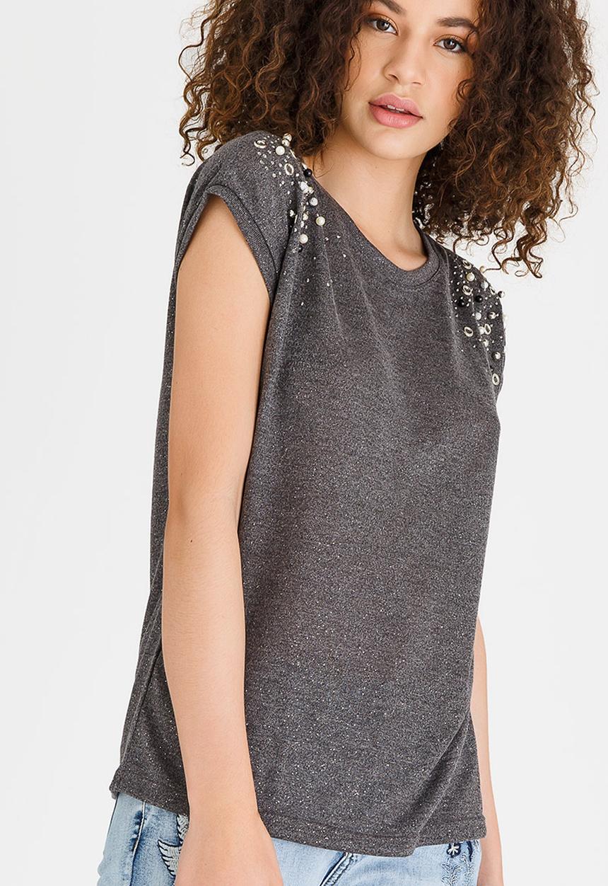 cath.nic - Shimmer and Shine Top Charcoal
