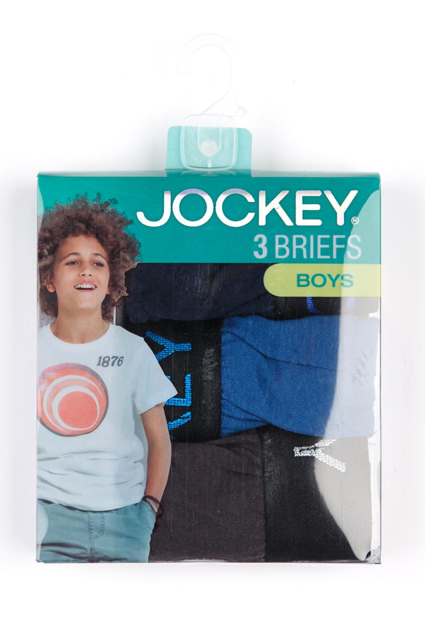 Jockey - 3 PK Plain Boys Jockey Brief Multi-colour