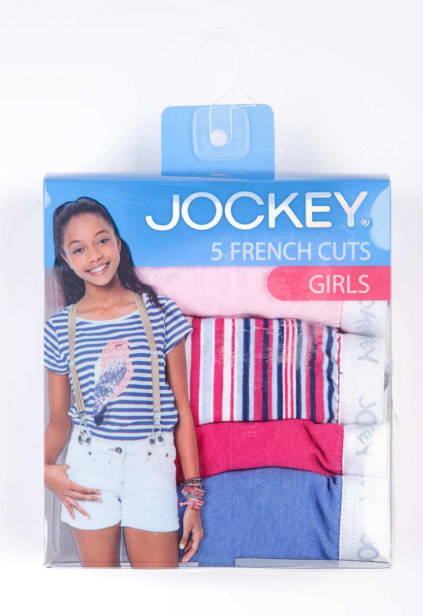 Jockey - 5 PK Girls Plain French Cut - multi