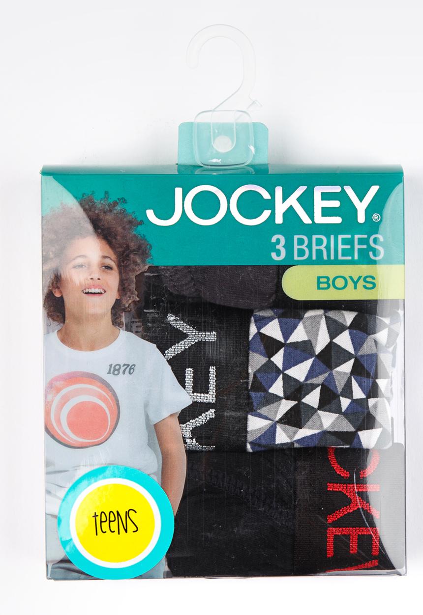 Jockey - 3 PK Fancy Boys Jockey Brief Multi-colour