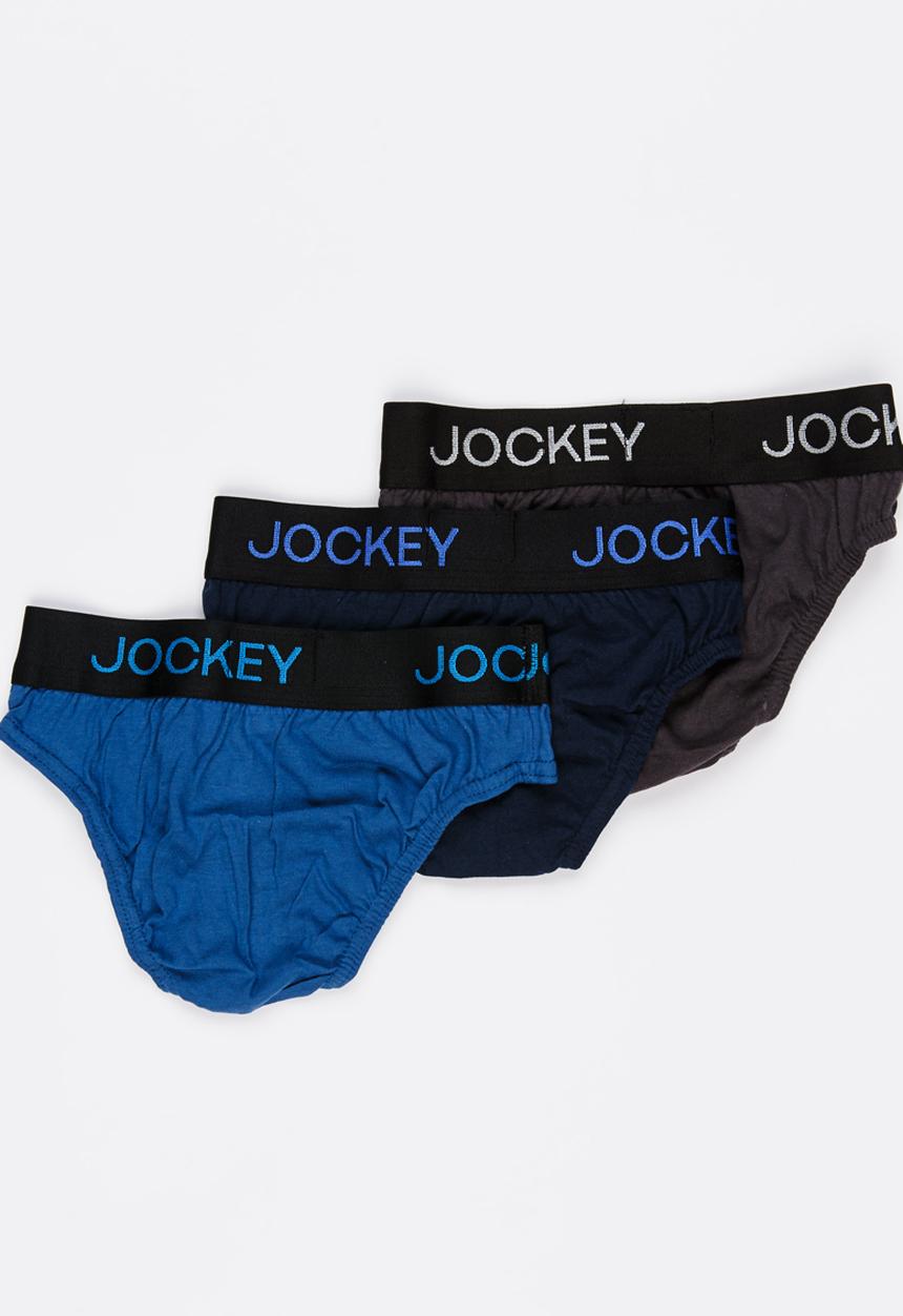 Jockey - 3 PK Plain Boys Jockey Brief Multi-colour