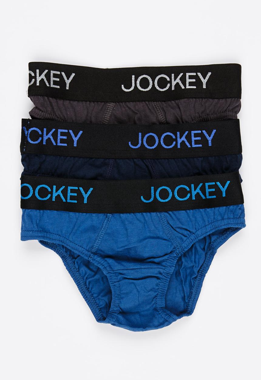 Jockey - 3 PK Plain Boys Jockey Brief Multi-colour
