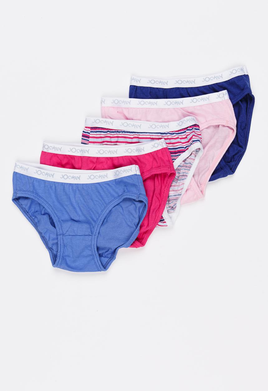 Jockey - 5 PK Girls Plain French Cut - multi