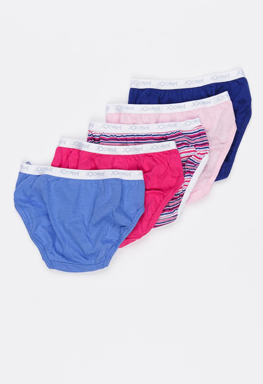 Jockey - 5 PK Girls Plain French Cut - multi