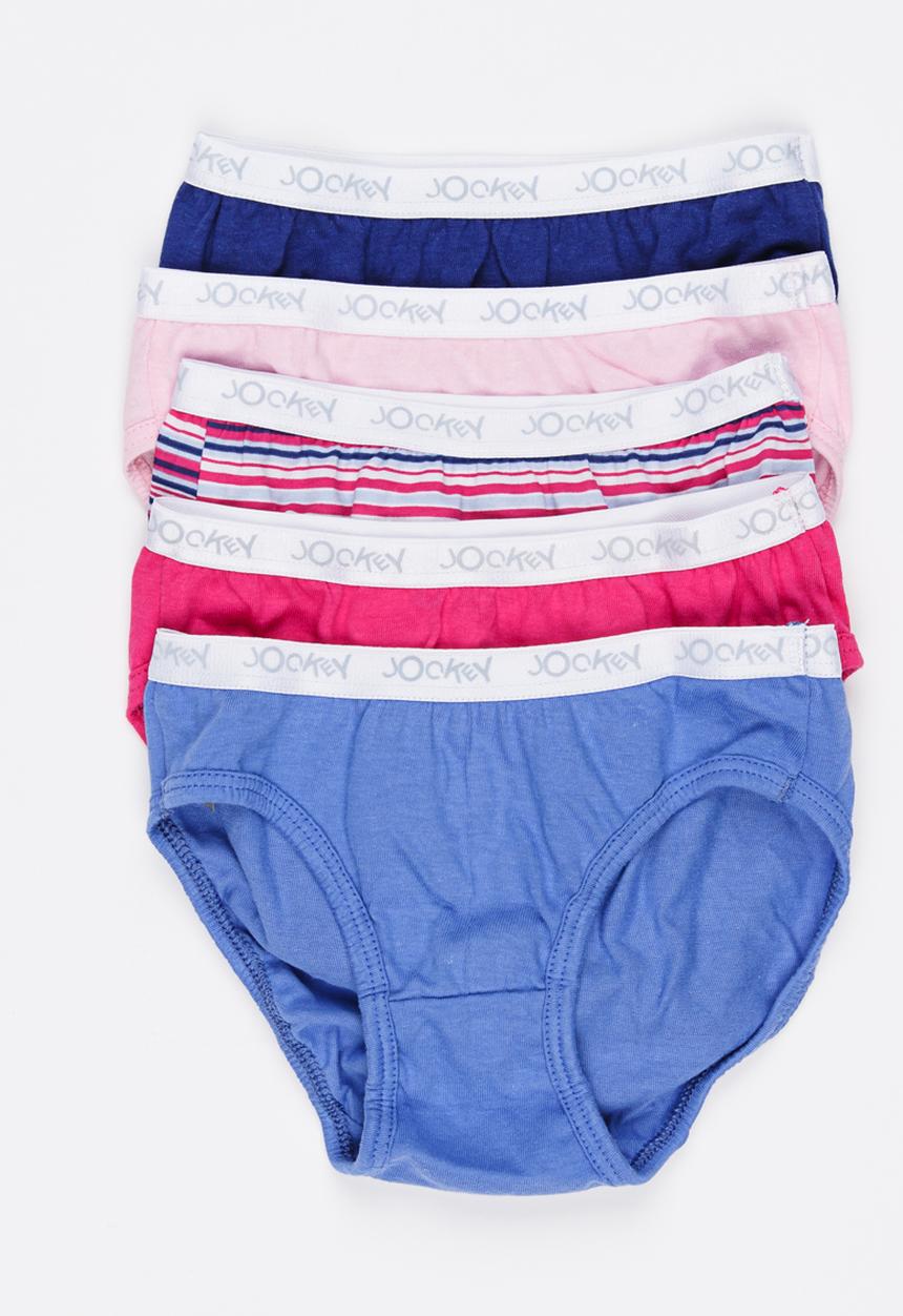Jockey - 5 PK Girls Plain French Cut - multi