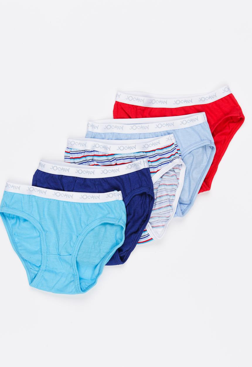 Jockey - 5 Pk girls plain french cut  - multi