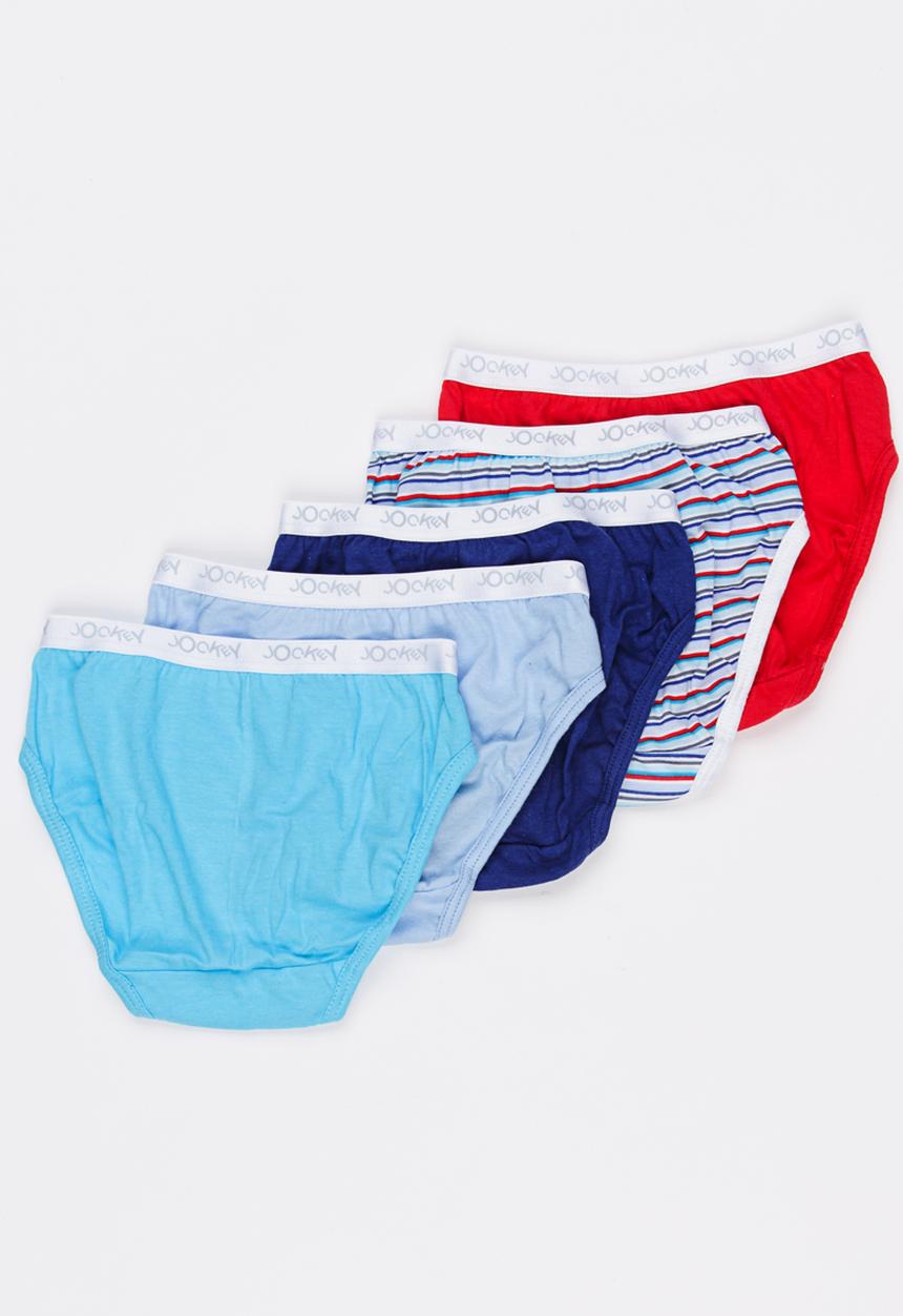 Jockey - 5 Pk girls plain french cut  - multi