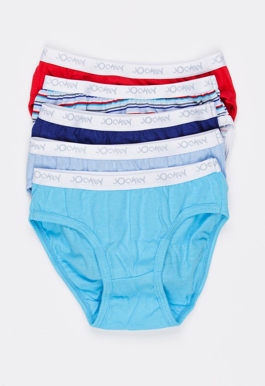 Jockey - 5 Pk girls plain french cut  - multi