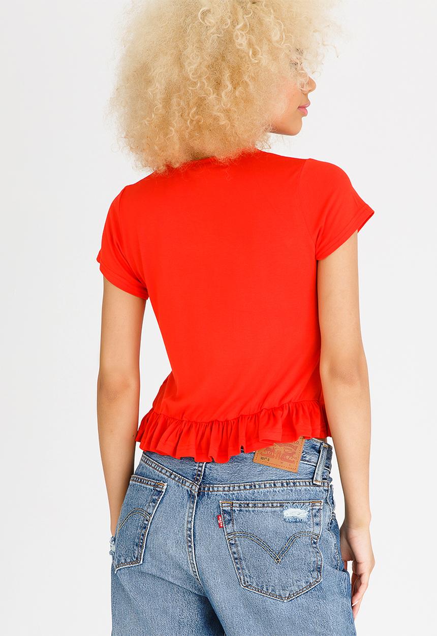 c(inch) - Frill T-shirt Orange