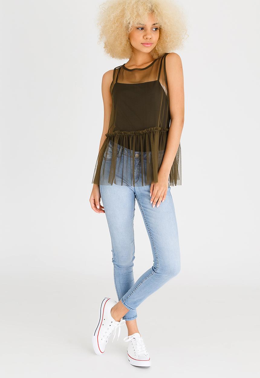c(inch) - Mesh Cami Dark Green