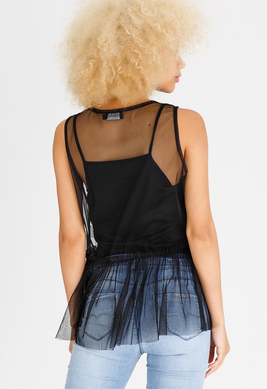 c(inch) - Mesh Cami Black