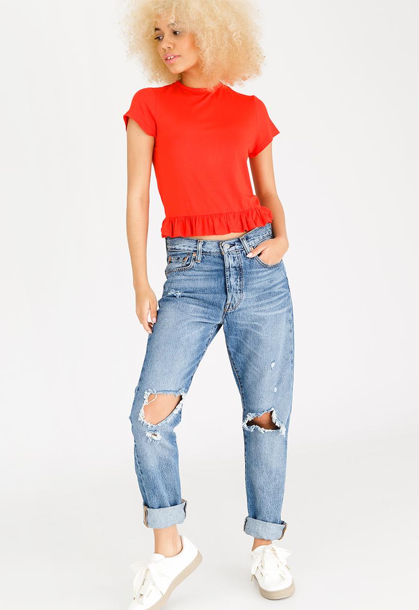 c(inch) - Frill T-shirt Orange