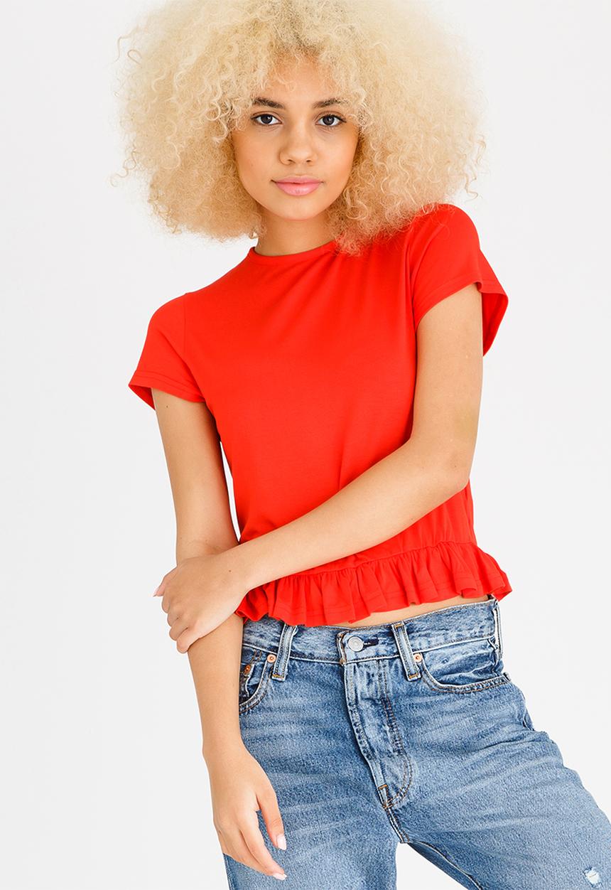 c(inch) - Frill T-shirt Orange