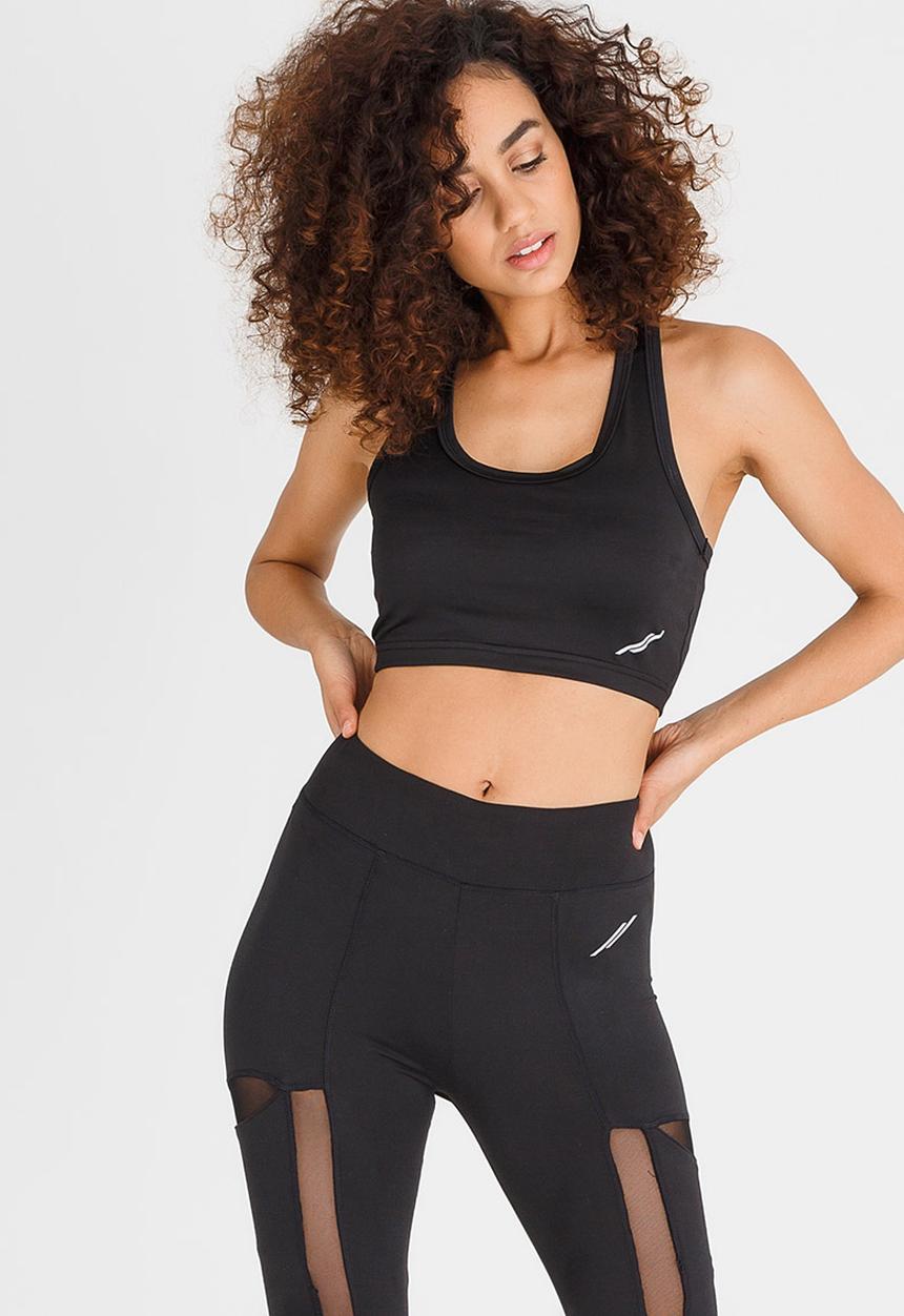 Lithe - Spaghetti Strap Crop Top Black