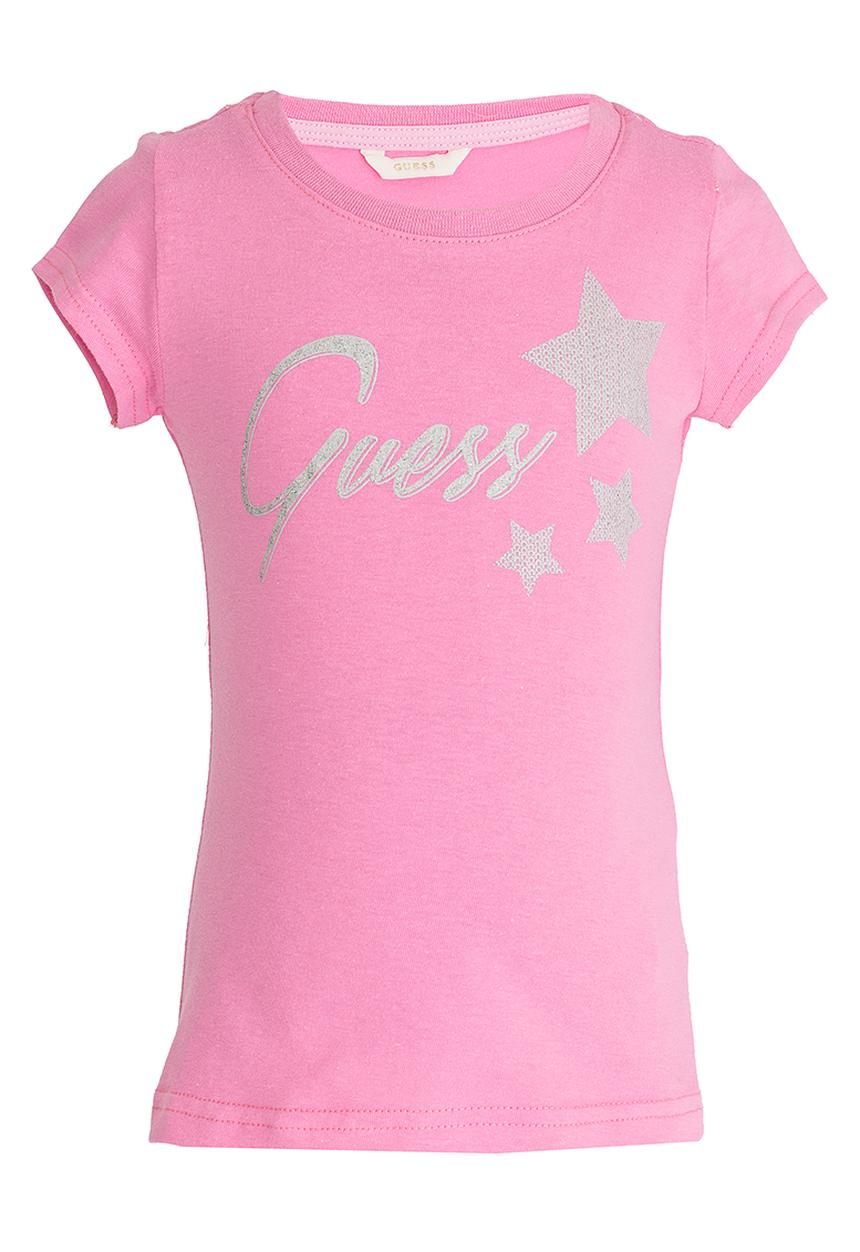 GUESS - S/S 3 Star Tee Mid Pink