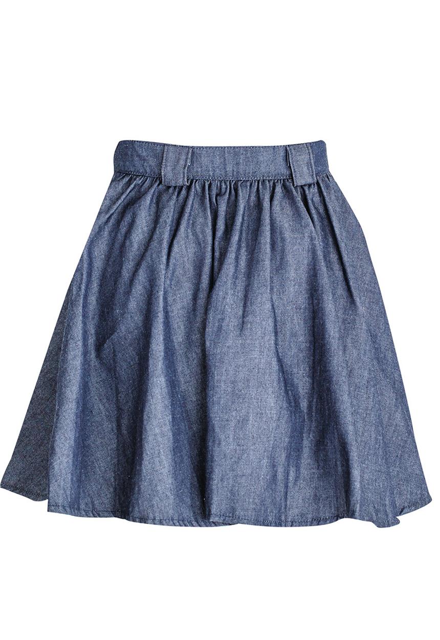 Twin Clothing - Button Through Skirt Dark Blue