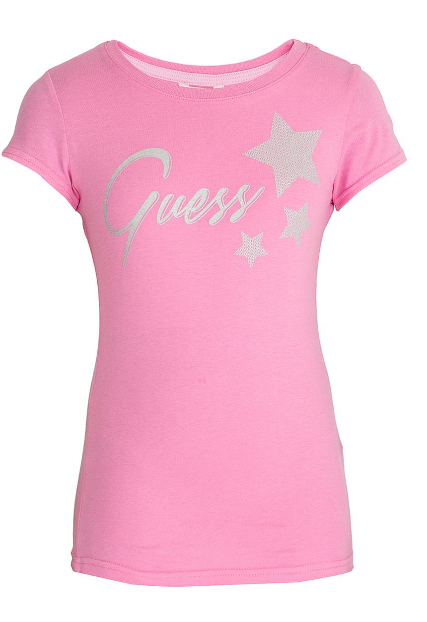 GUESS - S/S 3 Star Tee Mid Pink