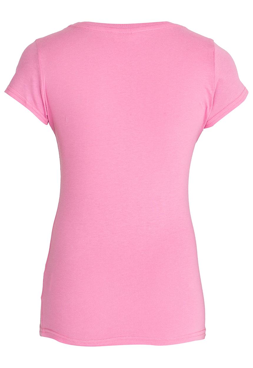 GUESS - S/S 3 Star Tee Mid Pink
