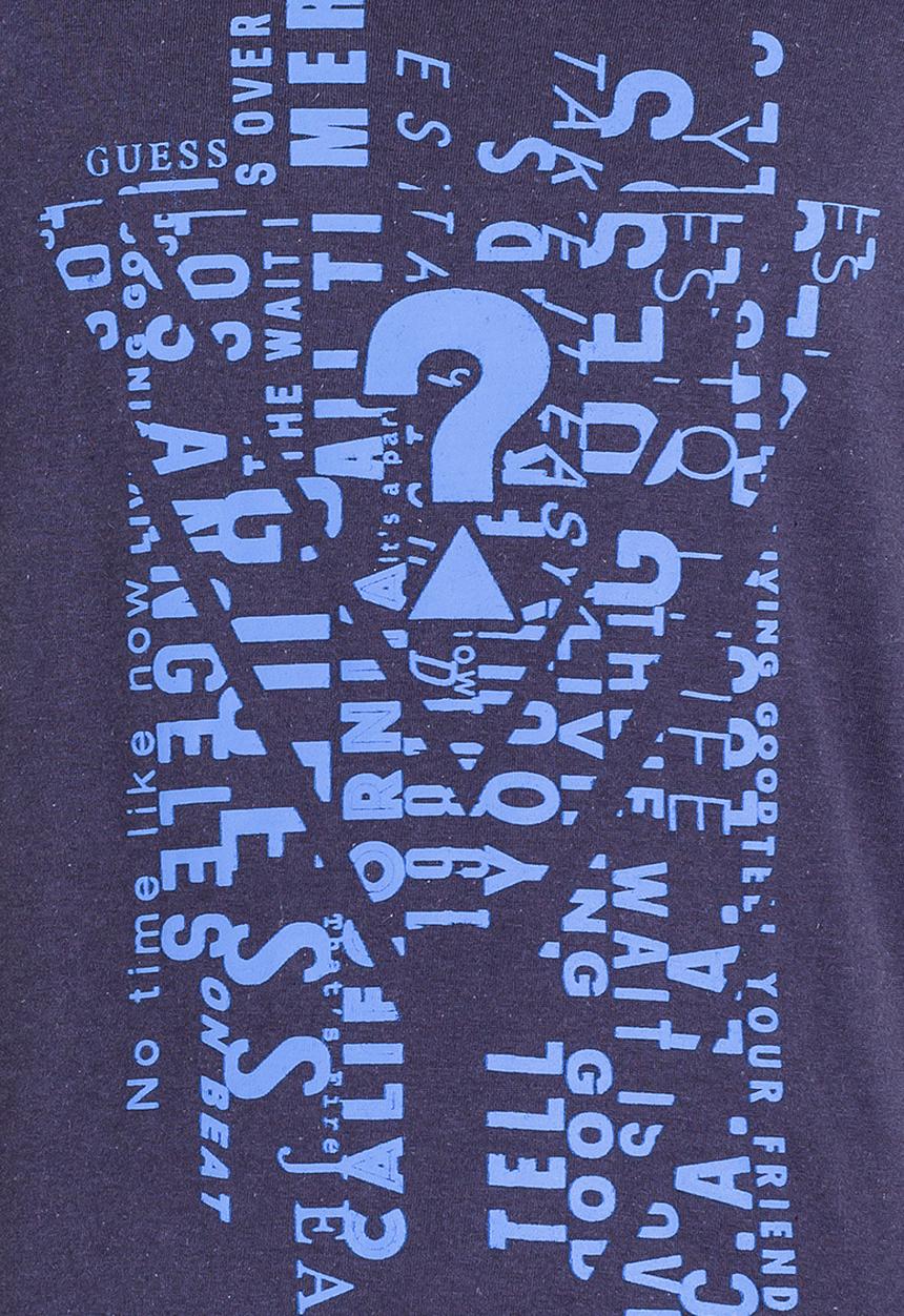 GUESS - S/S Running Letter Tee Blue