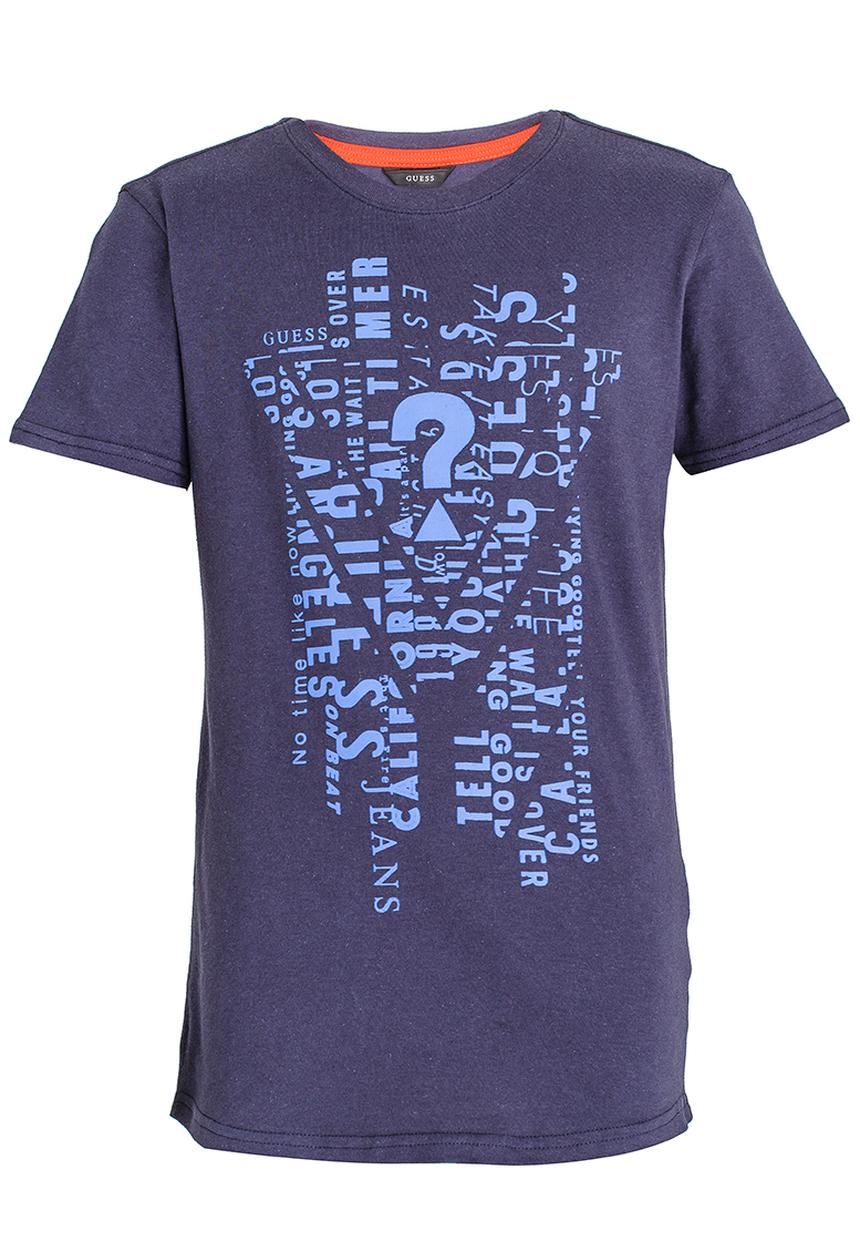 GUESS - S/S Running Letter Tee Blue