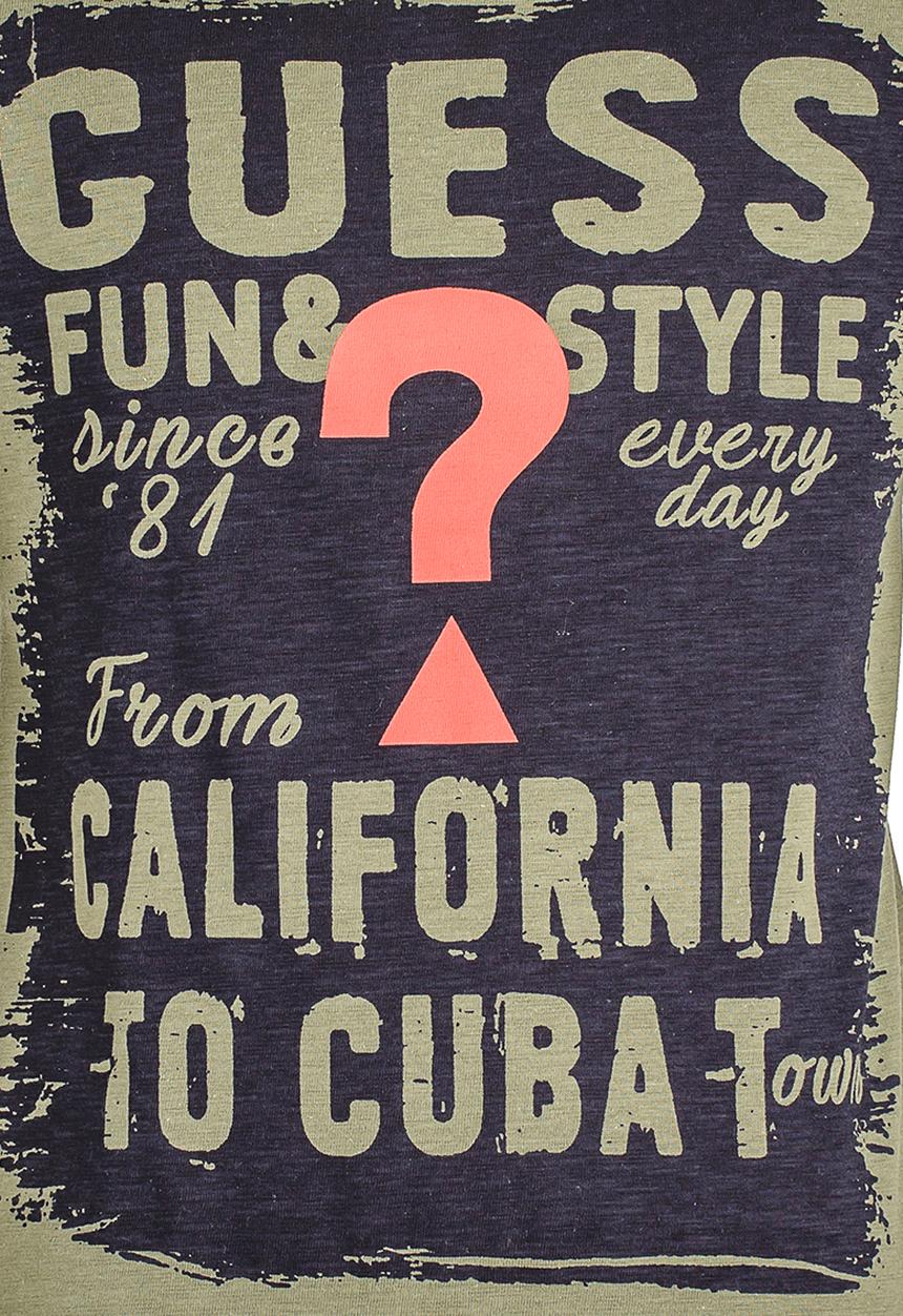 GUESS - S/S Guess Question Tee Green
