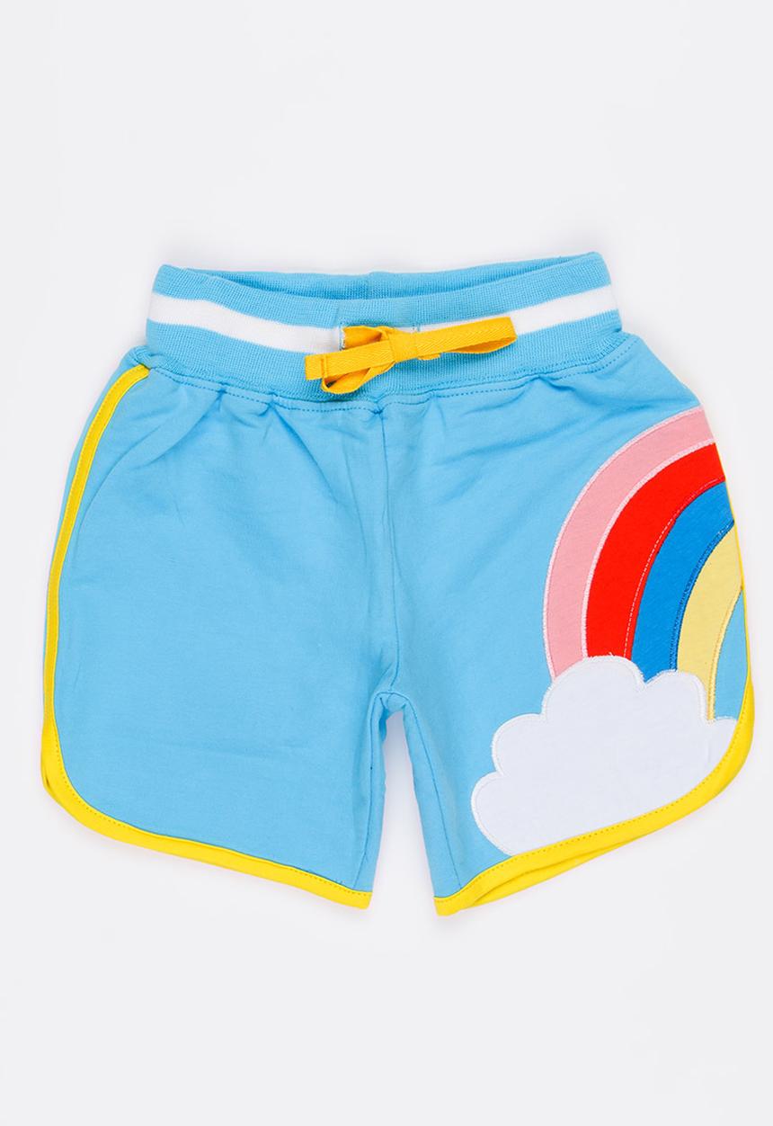 Pop Candy - Fleece Shorts with Applique Blue