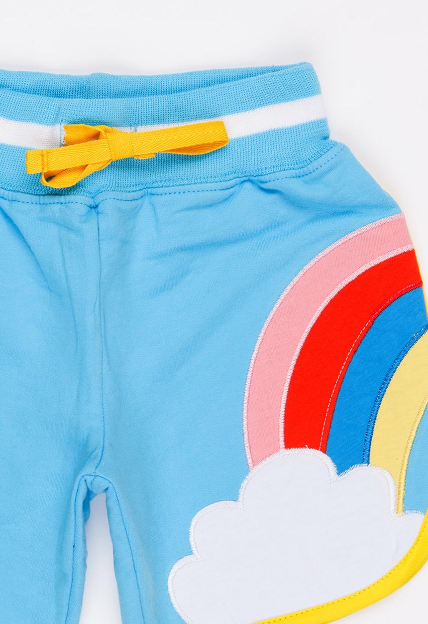 Pop Candy - Fleece Shorts with Applique Blue
