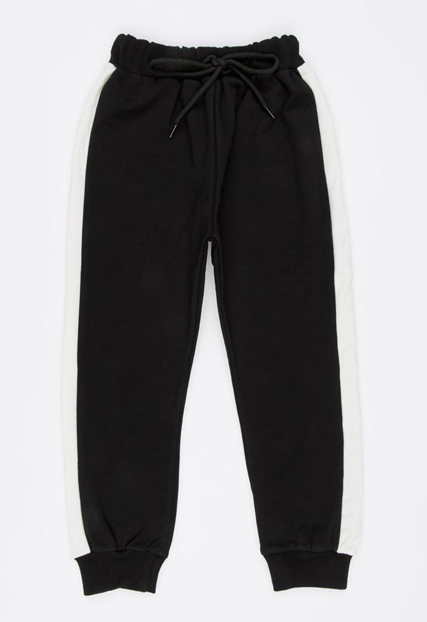 Pop Candy - Pants with Side Stripe Detail Black